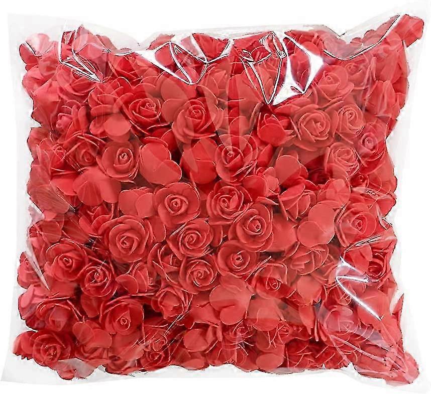 Bulk Pack of 500 Foam Floral Decorations, 3.5cm/1.38in Red Artificial Foam Roses Ideal for Crafts and Home Decoration