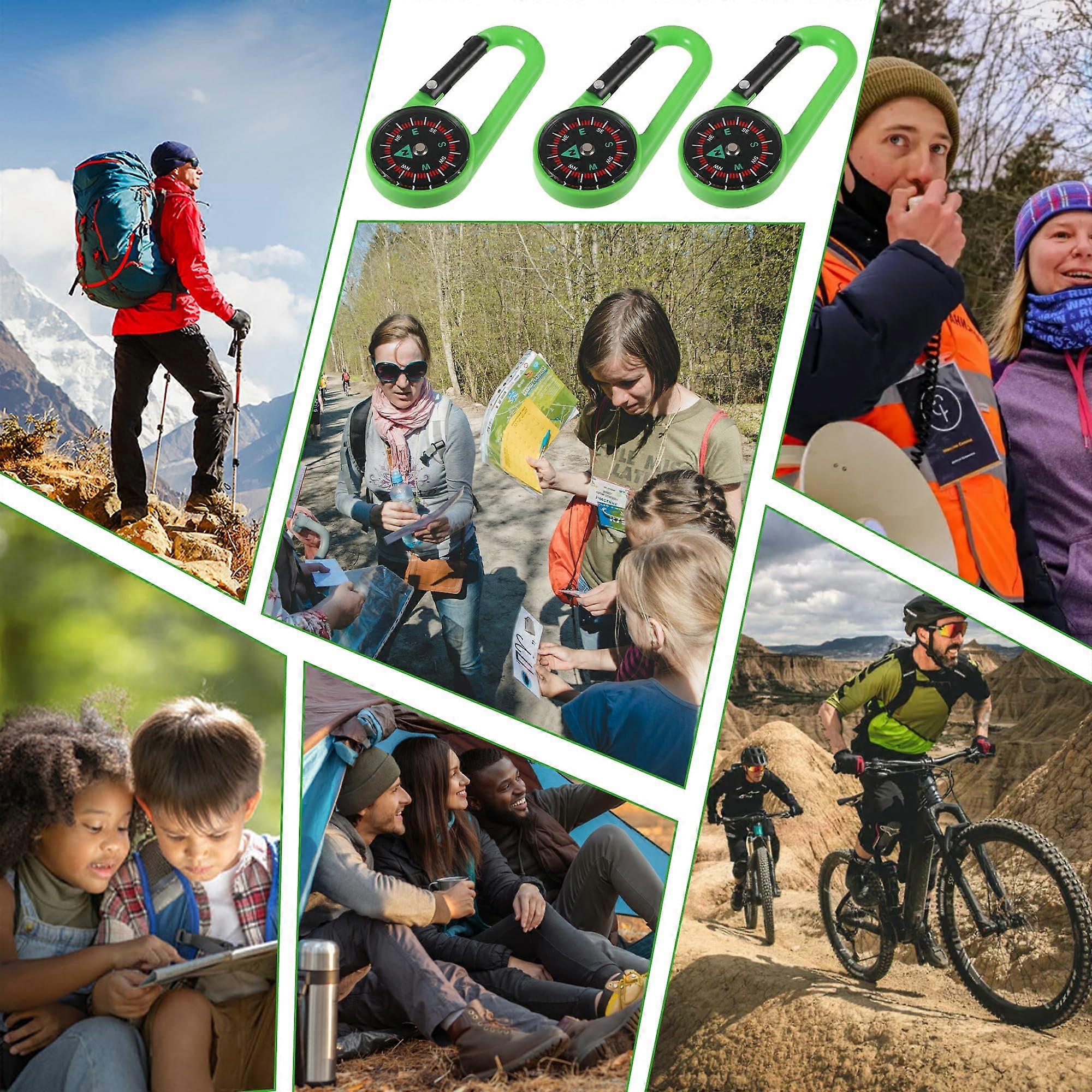 Compass Keychains Compass Keyring Golden Compass Navigation Buckle Small Pocket-Sized Waterproof Gear Survival