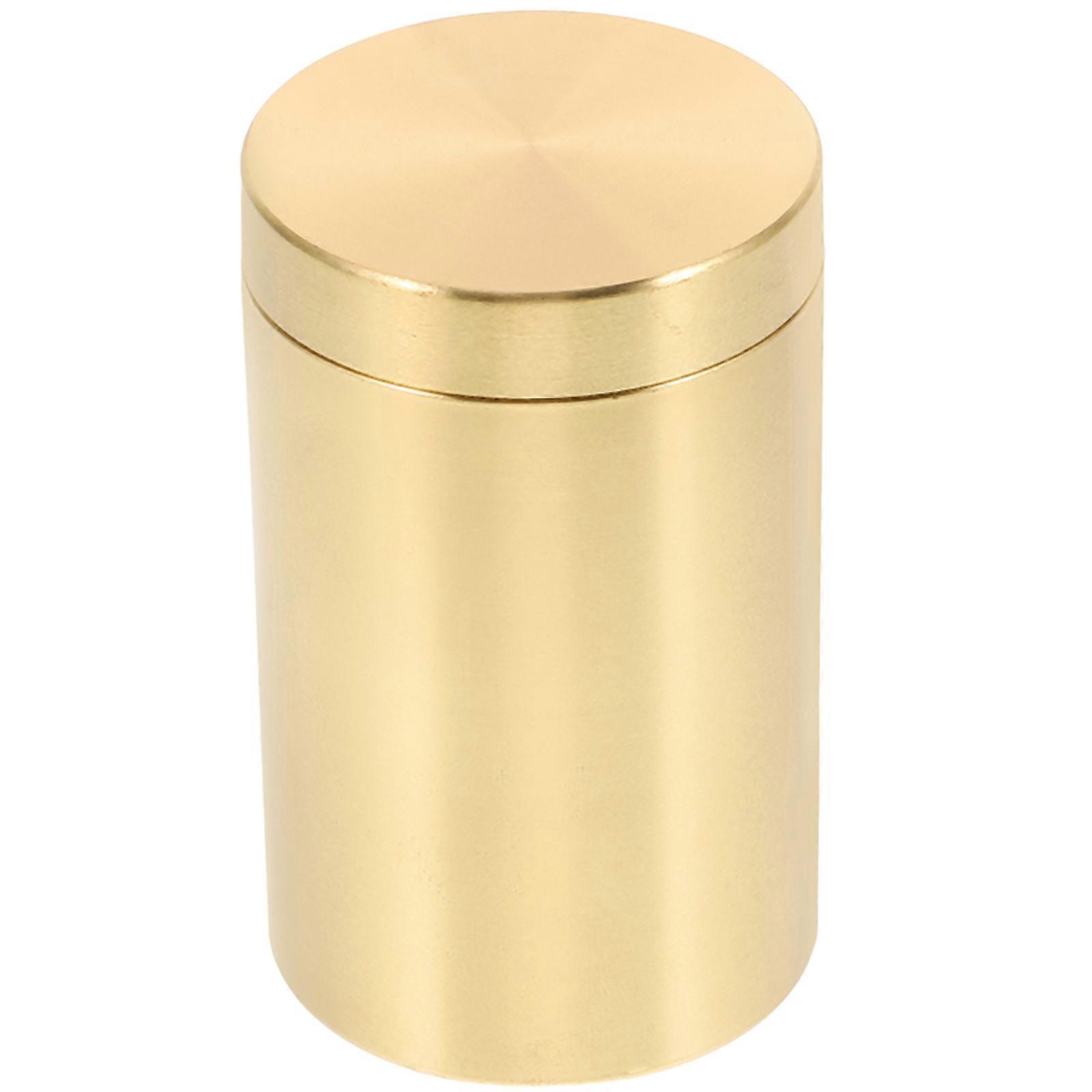 Golden Brass Tea Leaf Storage Can for Storage 1Pcs Sealed Jar