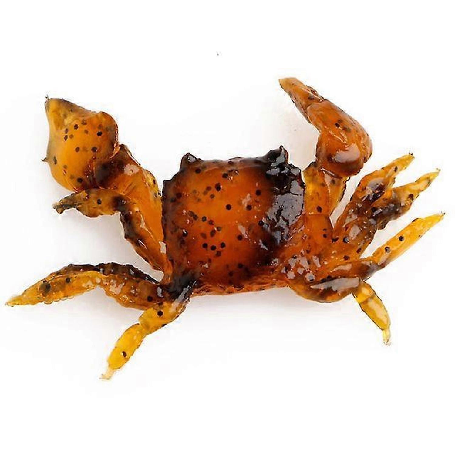 1pcs Silikon Road Bait 3D Simulation Krabbenköder mit Hakenköder Tackleorange