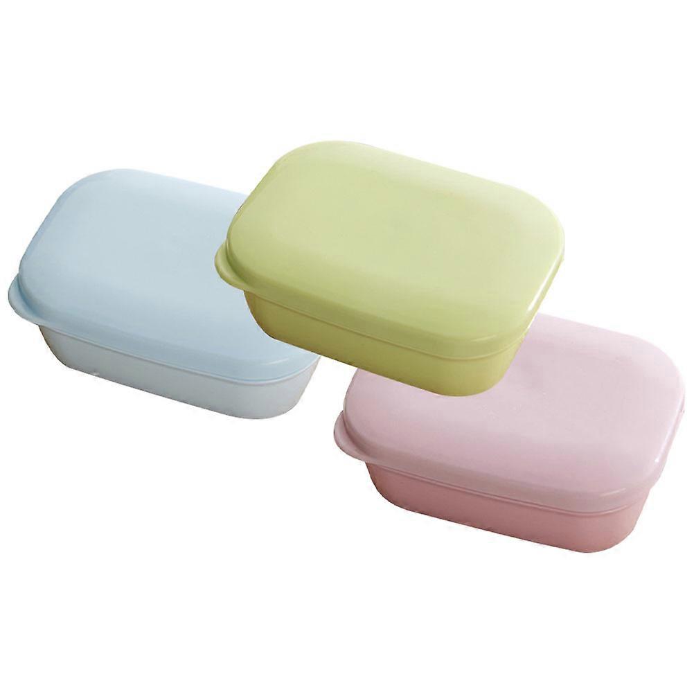 Leakproof Travel Soap Container Portable Soap Case Pink 3Pcs