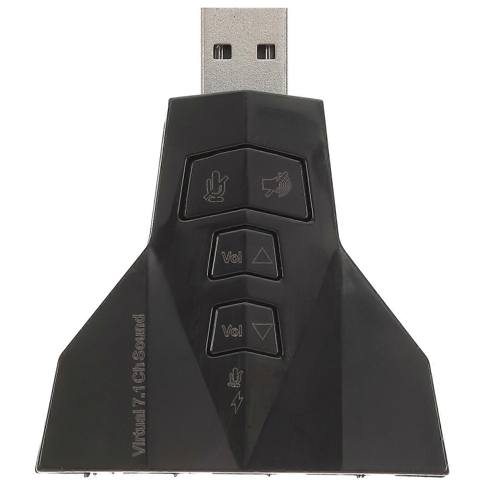 USB External Stereo Sound Adapter Professional Sound Card for Computer with 3D Stereo Sound Microphone Input 1Pack