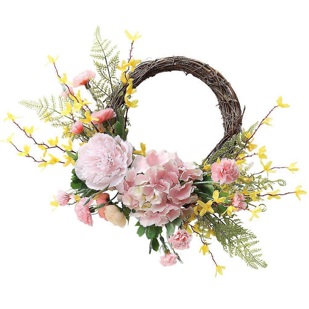 Mother's Day Decoration Simulated Carnation Wreath Festive Atmosphere Creation Natural Style 50x30cm 1Pc