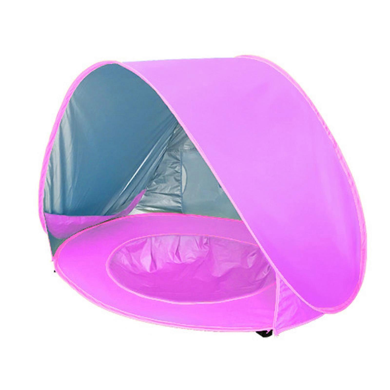 Portable Sun Shelters with Removable Blocking Canopy Beach Essential Baby Shade Tent Fabric Texture for Baby Pink