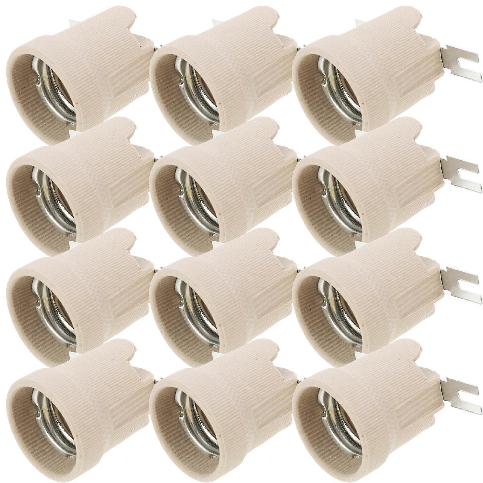 Lamp Holder Base Replacement Light Socket E27 Screw Lamp Socket Home Indoor Lighting 12Pcs