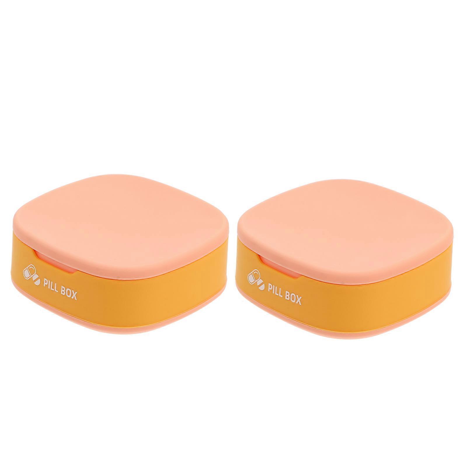 2Pcs Travel-friendly Medical Organizer Square Shape With 4 Compartments And Moisture-proof Storage For All Users