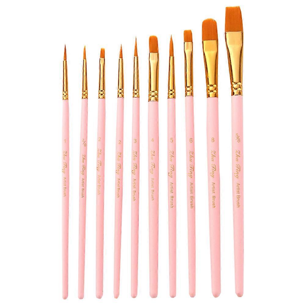 10 Piece Artist Paint Brush Set – Bristles for Oil, Watercolor & Acrylic Painting – Durable Handles for Art Lovers & Gift Giving
