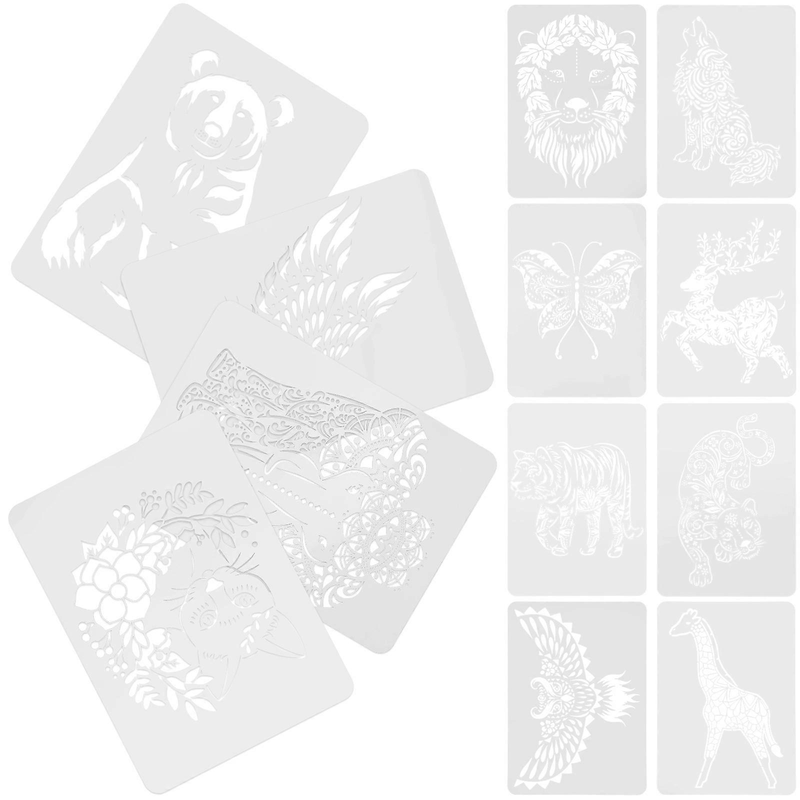 12pcs Animal Painting Stencils for DIY Crafts – Reusable Wall Decoration Templates for Home Decor, Flexible and Washable for Art Projects