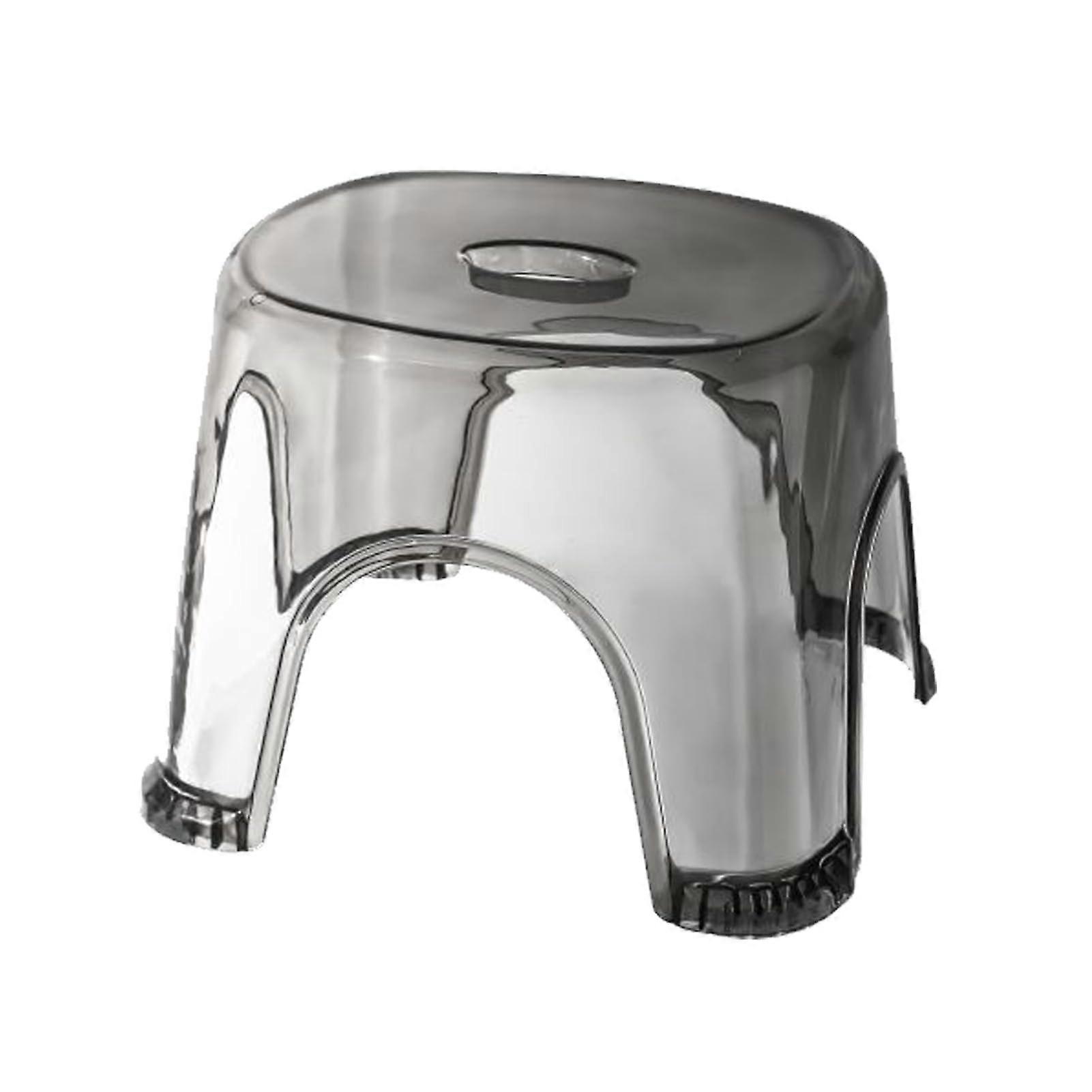 Simple Transparent Stool Made of Acrylic Bathroom Living Room Plastic Stool at Home Shoe Changing Child Foot Step Low Stool, Grey, 22 cm Ref: 9446