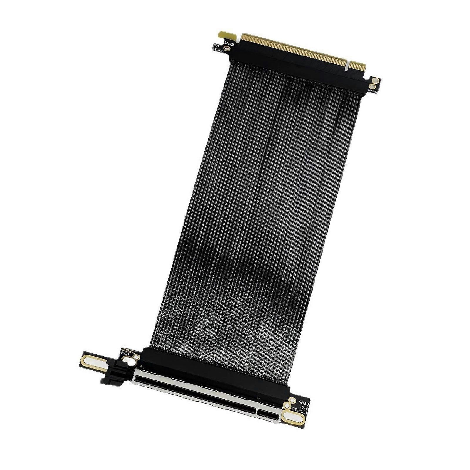 PCIe 5.0 X16 64GB/s Extension Cable 270 Degree Reverse Right Angle GPU Connector Graphics Card GEN5 Fast Speed Cable