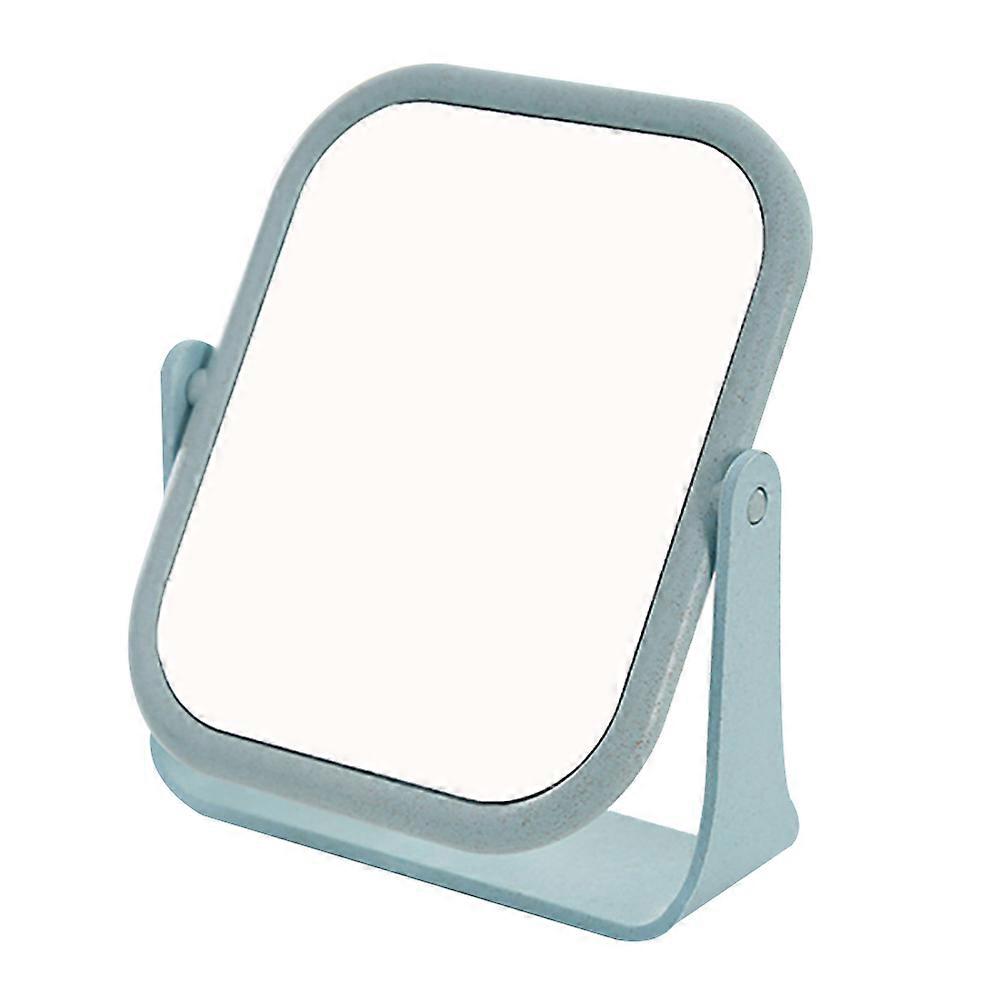 Office Desk Mirror Makeup Mirrors Rotatable Double-Sided Portable Daily Use Blue Square 2Pcs