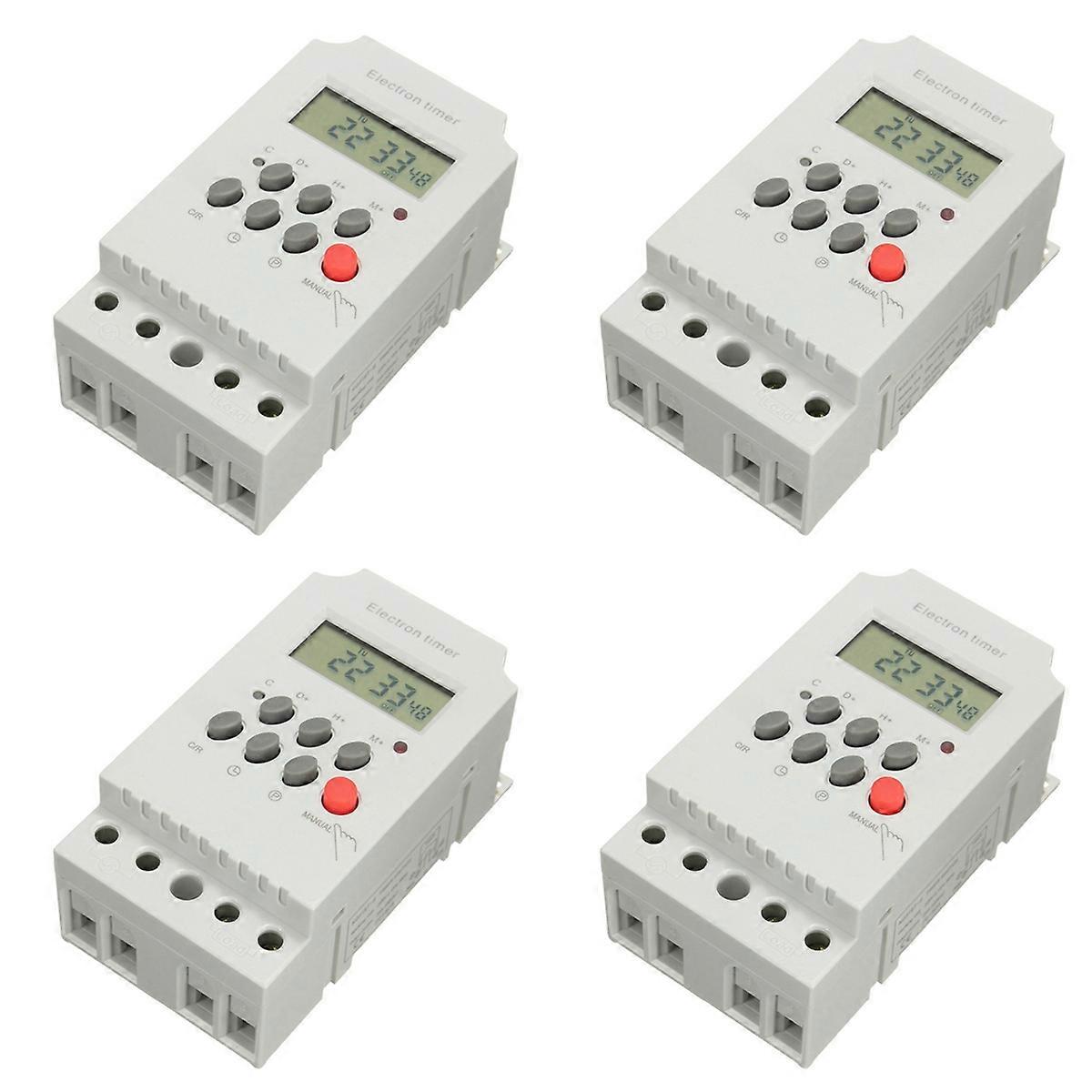 4X KG316T-II Din Rail Microcomputer Time Control Switch Time Control Timer AC 220V 25A DIGITAL TIMER