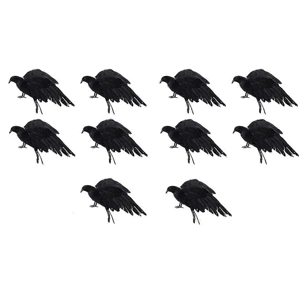 Halloween prop feathers Crow bird large 25x40cm spreading wings Black