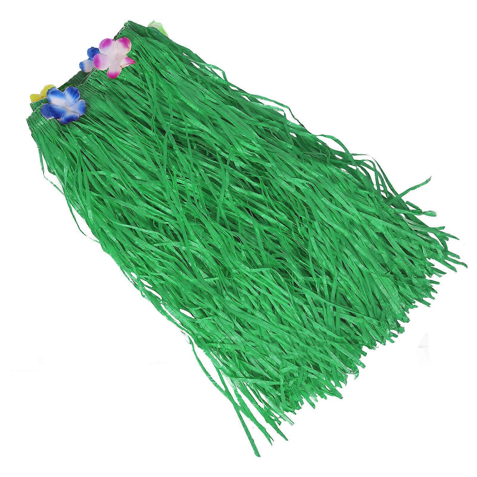 Jupe de table luau hawaïenne tropicale pour les décorations de fête - jupe d’herbe vert vif pour les événements festifs sur la plage et le thème de luau
