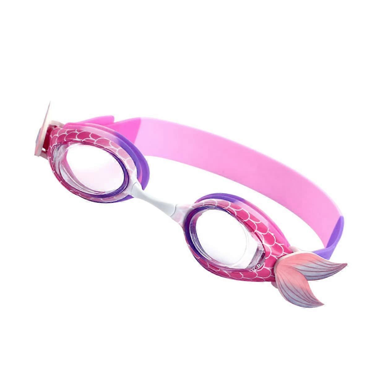 Swim Goggles Fish Tail Design Anti-Fog for Swimming Lessons and Leisure Activities, Adjustable Size, Comfortable Fit