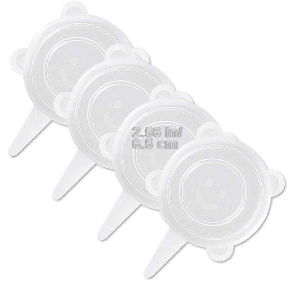 Silicone Stretch Lids Pack Of 4, Same Size, Thicker Reusable Covers, 6.5 cm, Dishwasher And Freezer Safe
