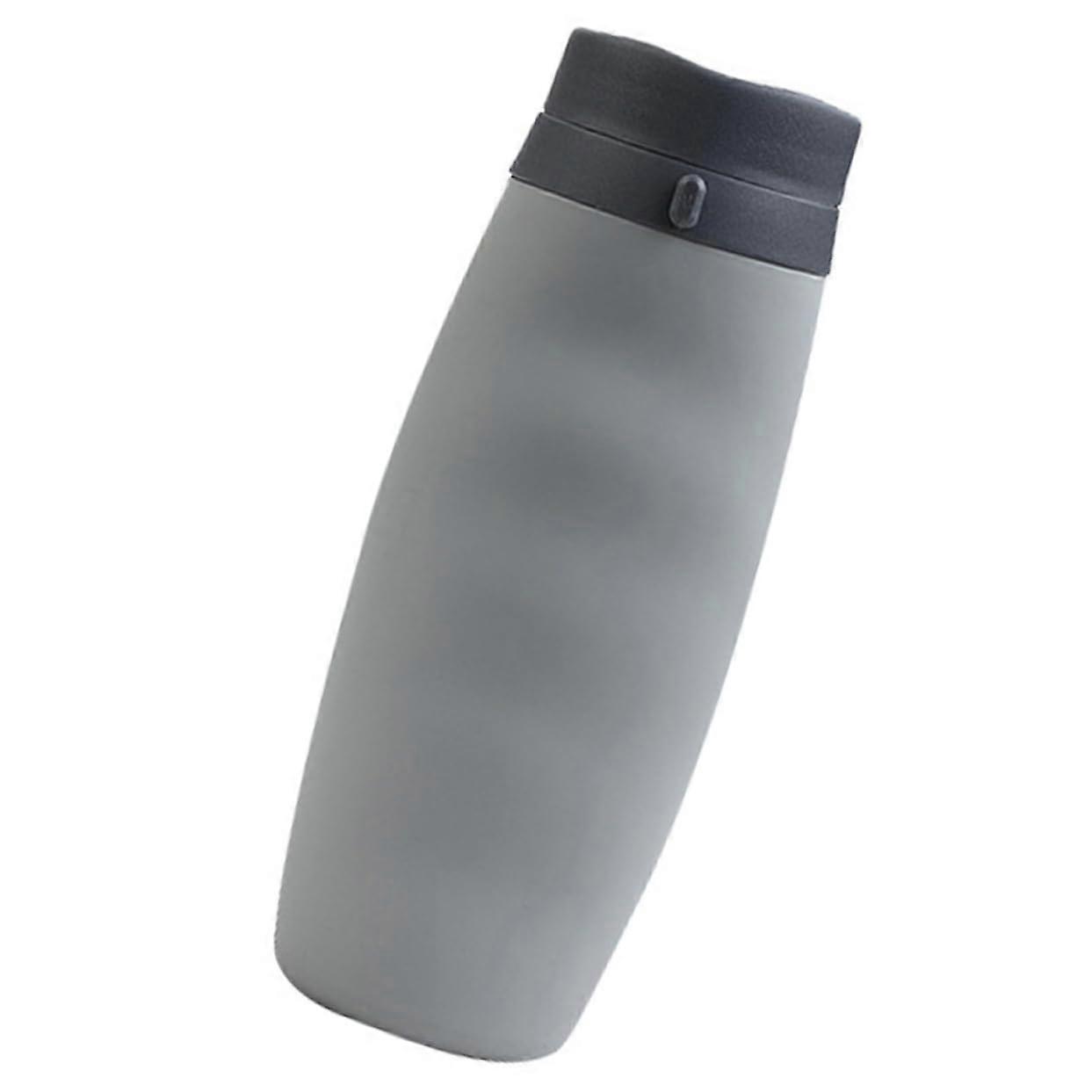Collapsible Water Bottles Set of 3, Reusable Silicone Foldable Travel Water Bottles, Gray Hiking Drinking Jugs