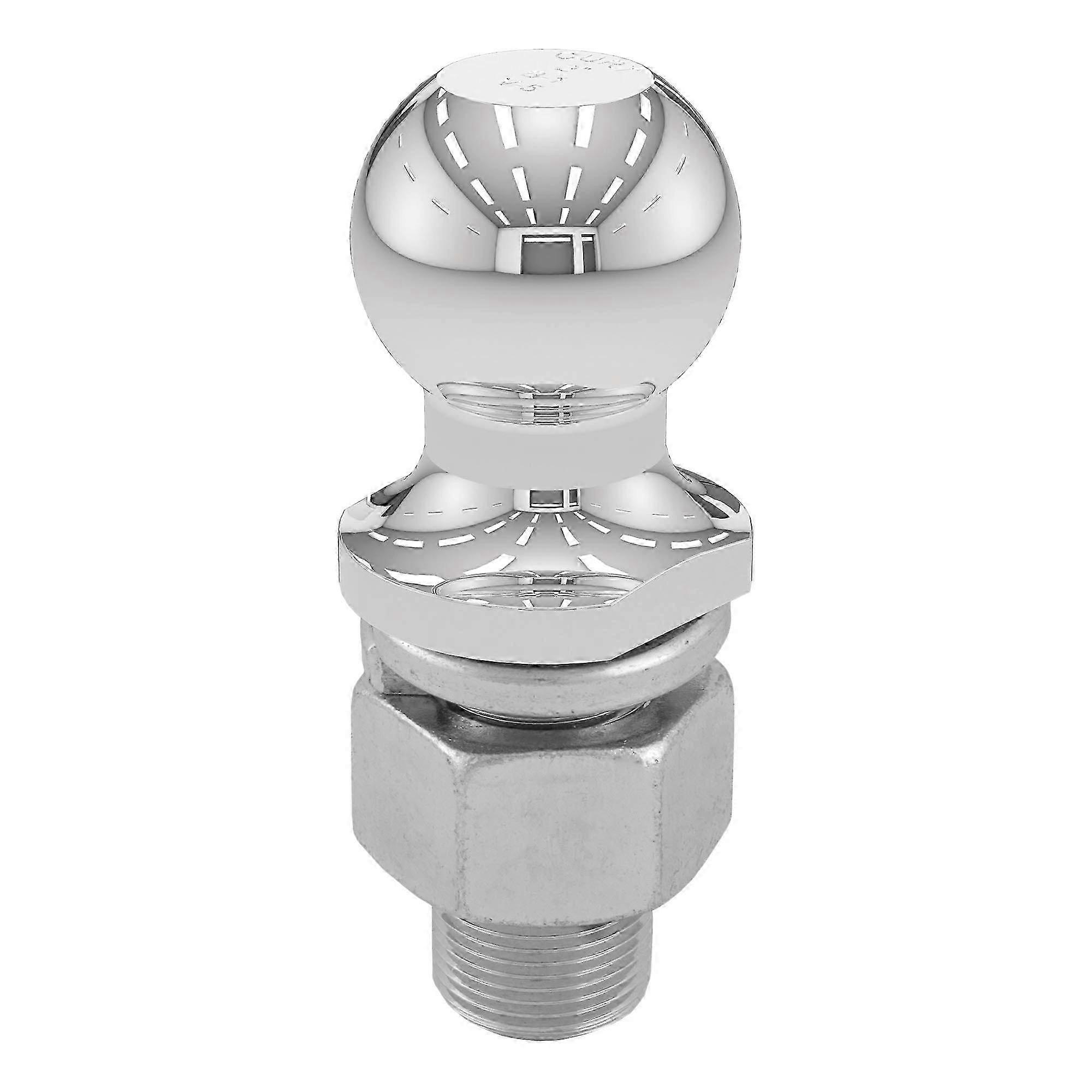 2-Inch Diameter Chrome Trailer Hitch Ball for Heavy Duty Use, Supports 10,000 lbs, with 1/4 x 2/8 Inch Shank Size