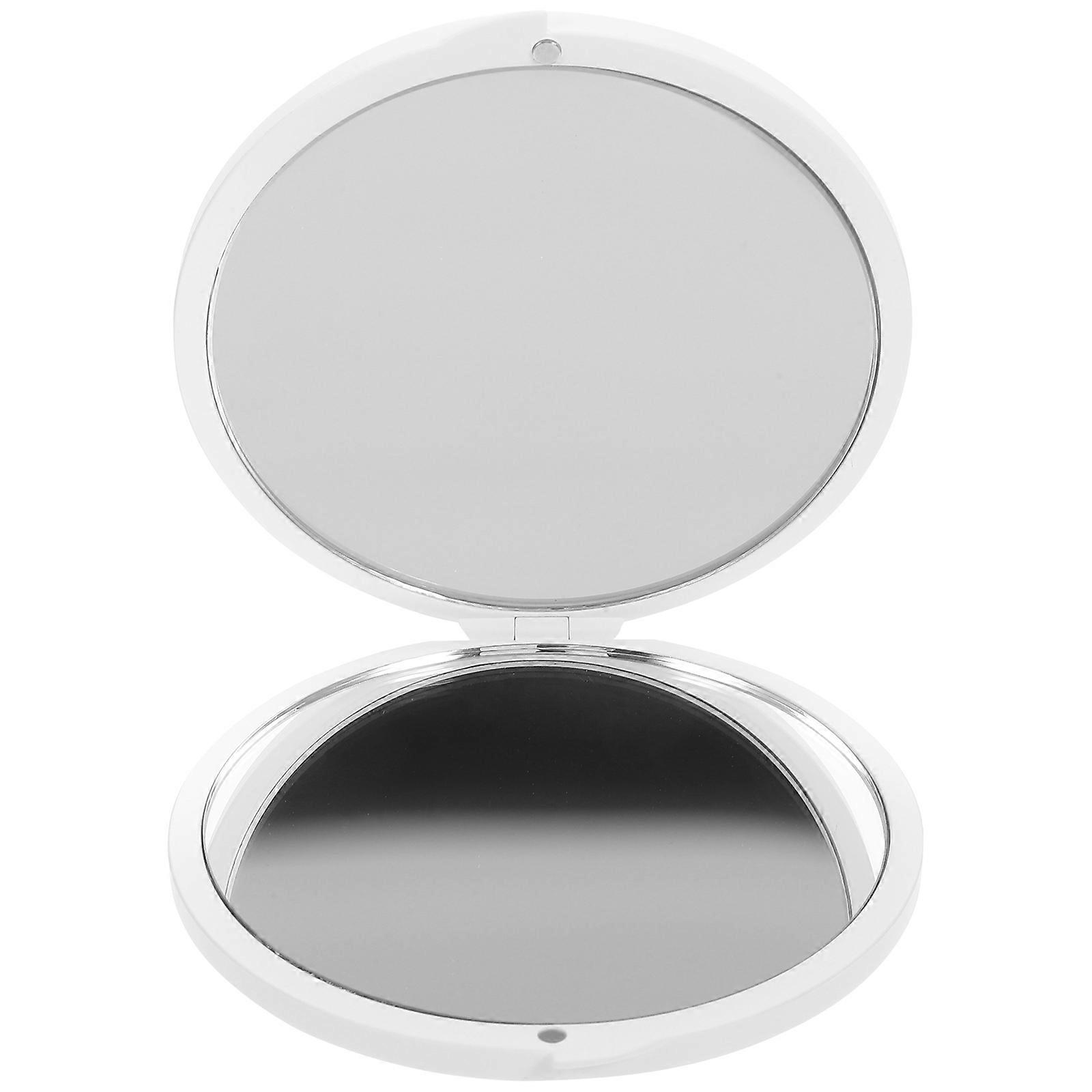 Portable Make Up Mirror Hand Mirror Women Magnifying Effect Folding Design 8.20X8.20X1.00CM White 1Pack