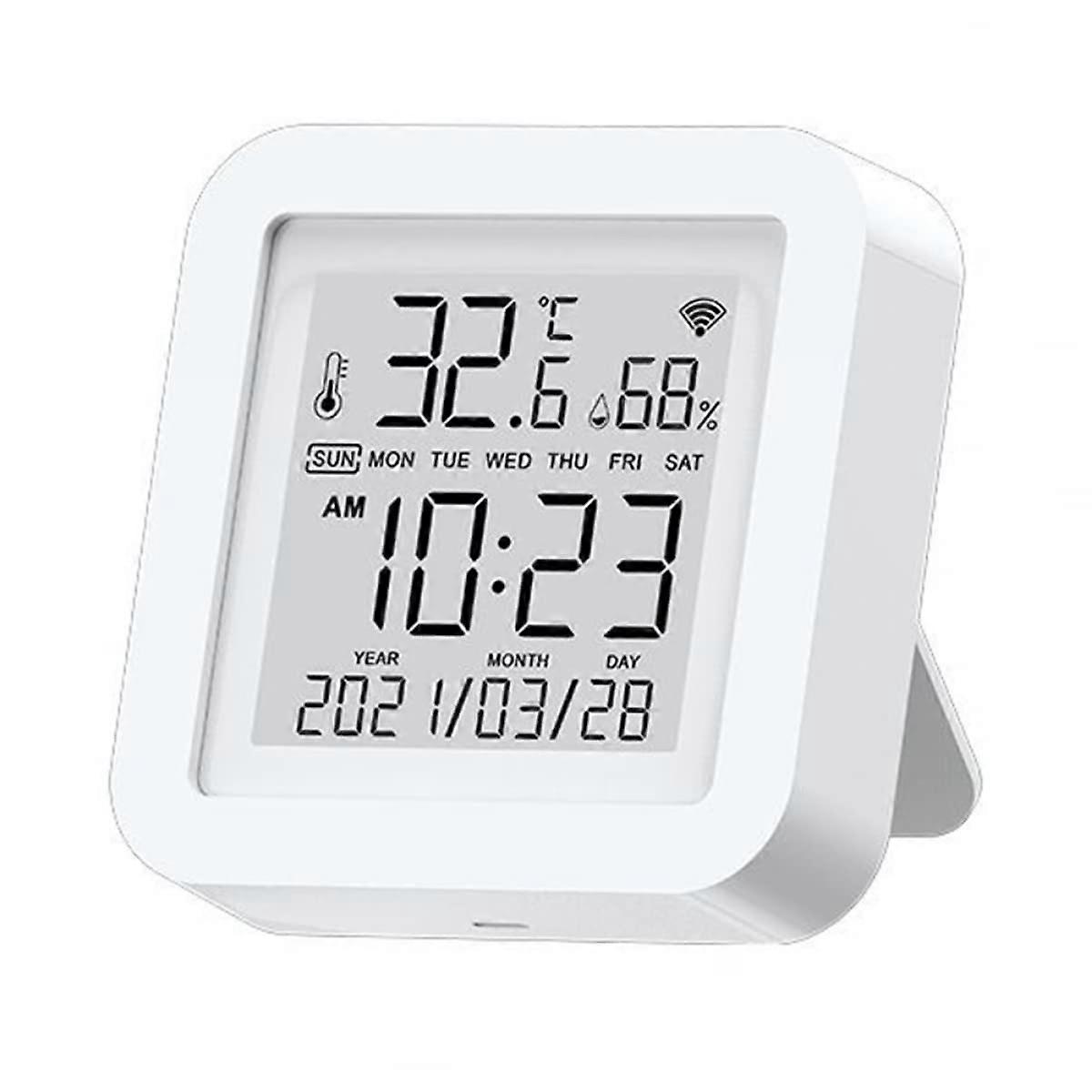 WiFi Thermometer Hygrometer Indoor WiFi Thermal Hygrometer Monitor, Smart, Data Storage, Works with Alexa/Google, Use with Smart Life/Tuya App