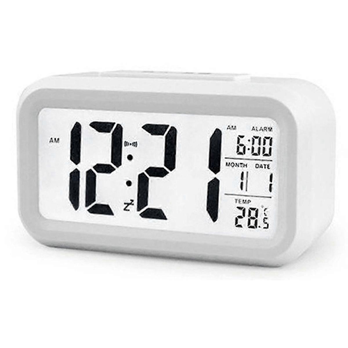LED Digital Alarm Clock with Snooze, Temperature and Humidity Display for Desktop Use