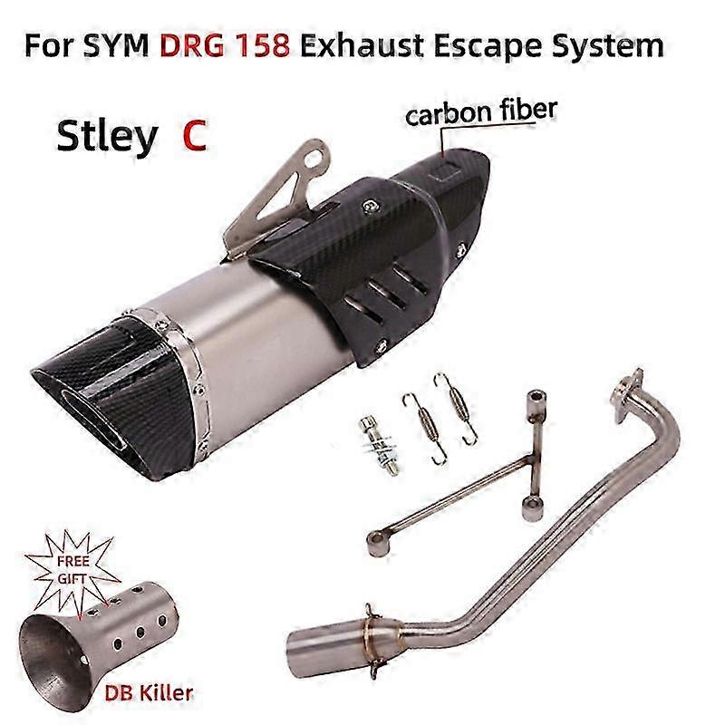 Slip On For Compatible Brand Motorcycle Exhaust Full Systems Muffler Connect Link Tube Middle Link Pipe 51mm DB Killer