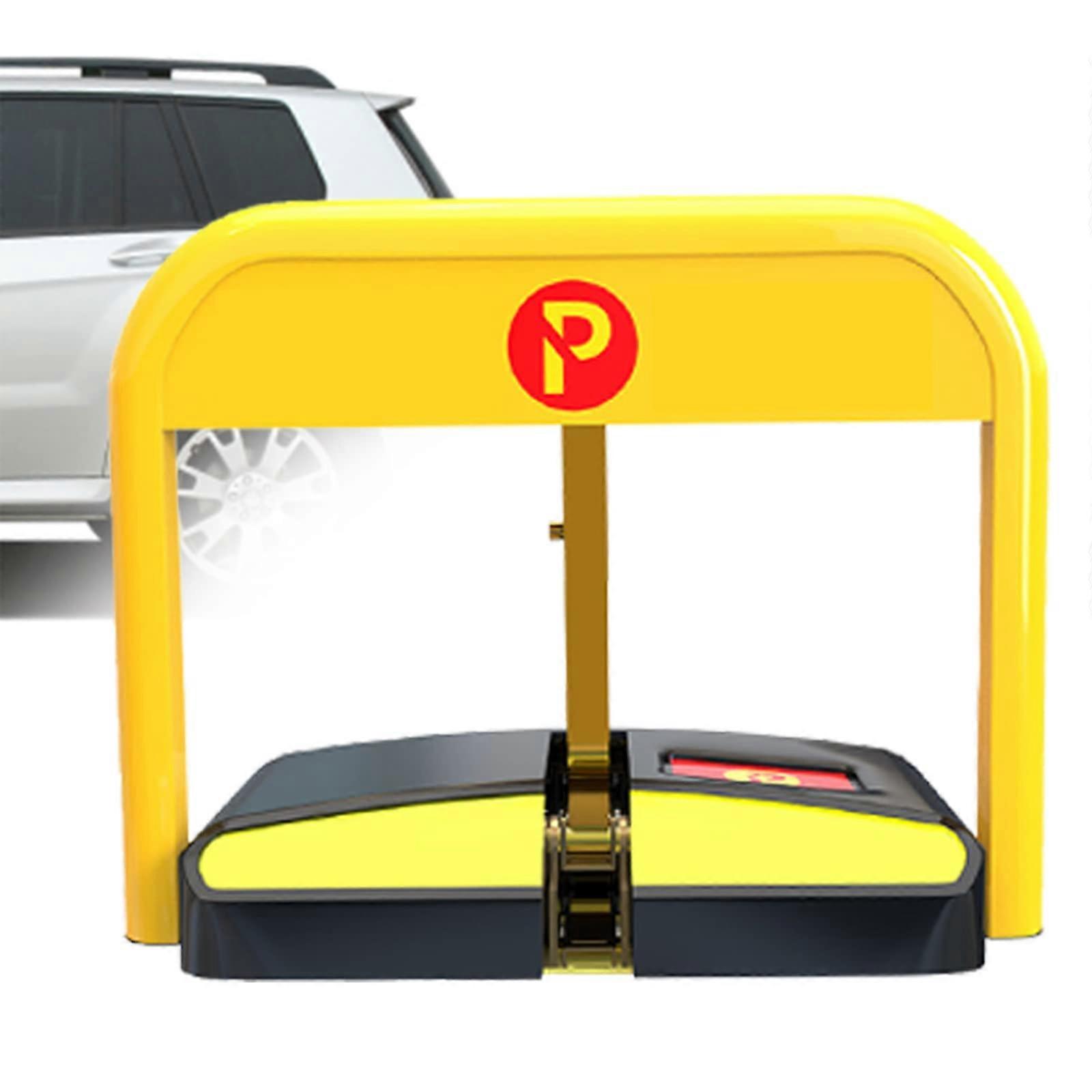 Automatic Parking Barrier with Remote Control, 25° Pivot Angle, Foldable Parking Lock, Heavy-Duty Car Park Security Device
