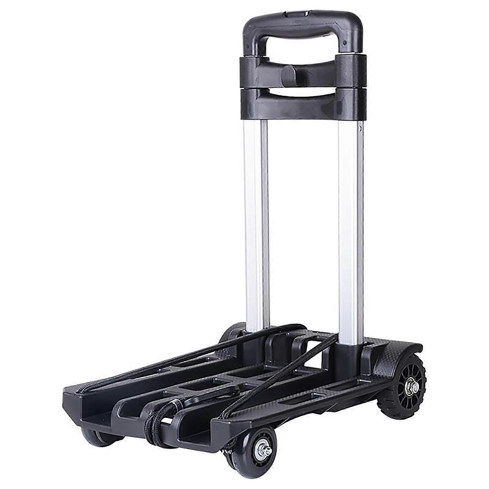 Lightweight Aluminium Alloy Trolley for Express Deliveries, Small Foldable Portable Luggage Cart with 4 Wheels for Students