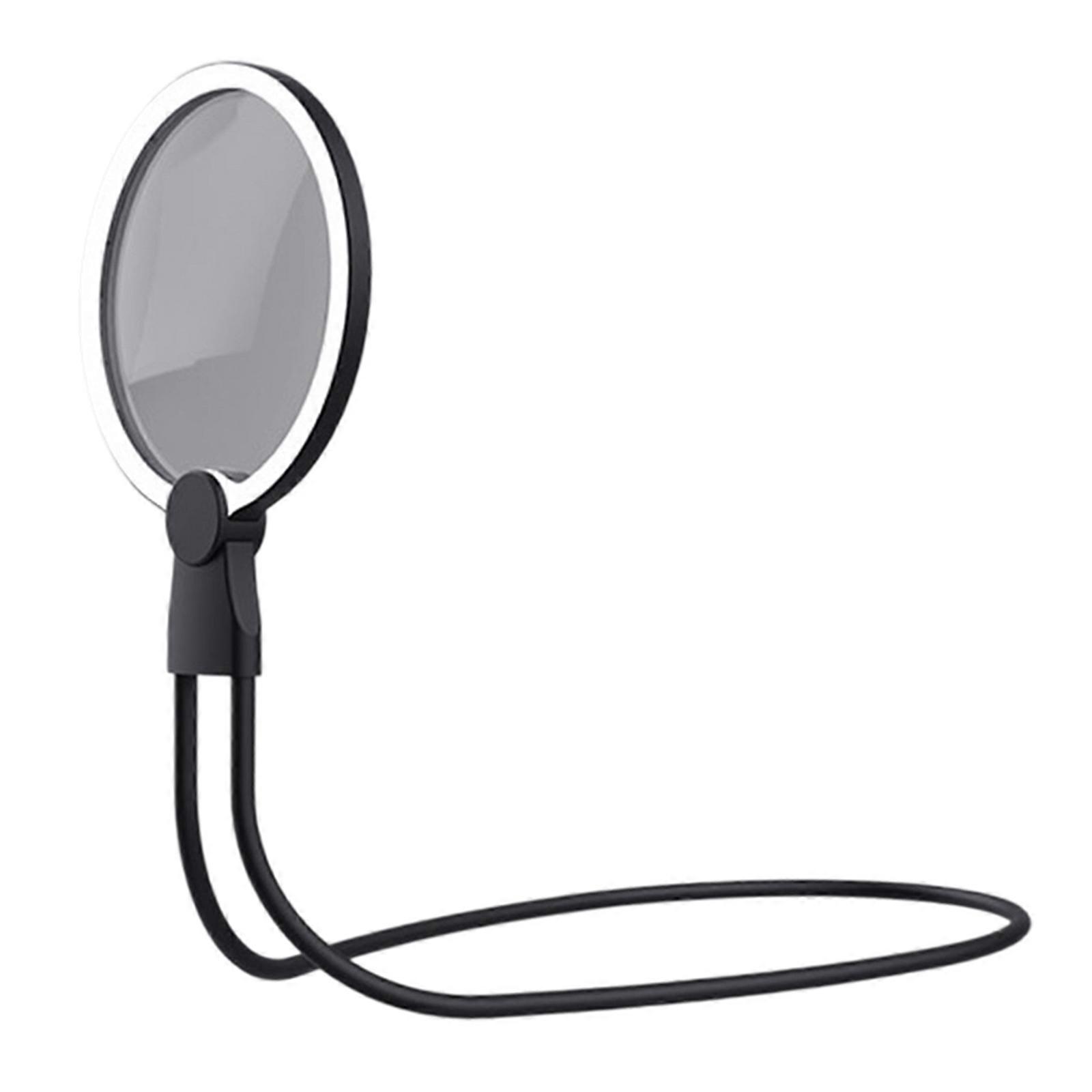 3X Handsfree Magnifying Glass Rechargeable 24 LED Illuminated Lighted Magnifier Hanging Neck For Reading Craft Hobbies