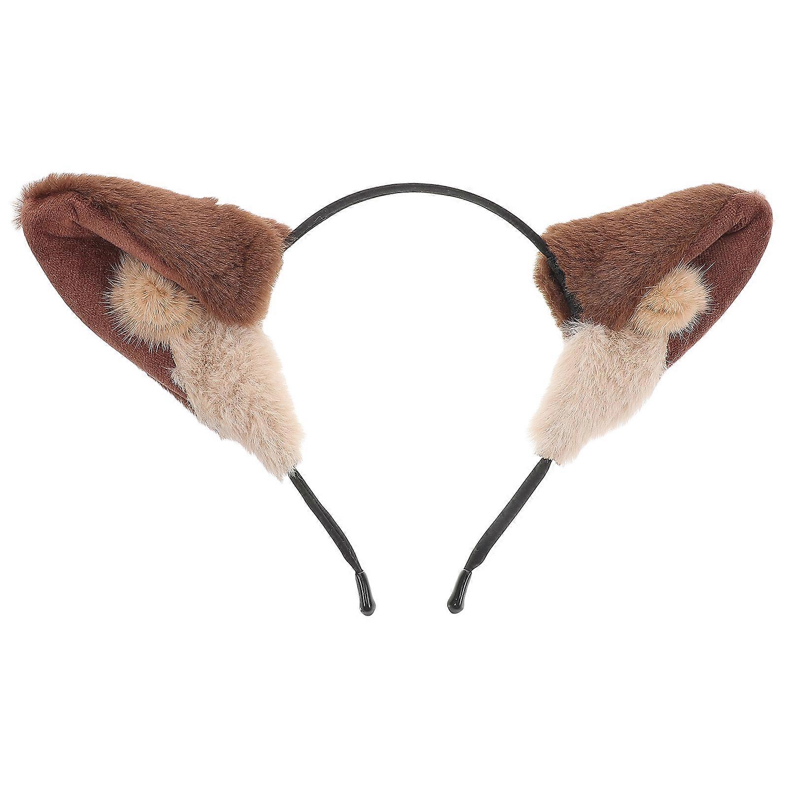 Plush Wolf Ears Headband for Women – Cute Hair Accessory for Halloween, Cosplay, Spa Days, Parties, and Everyday Wear – Soft and Comfortable Design