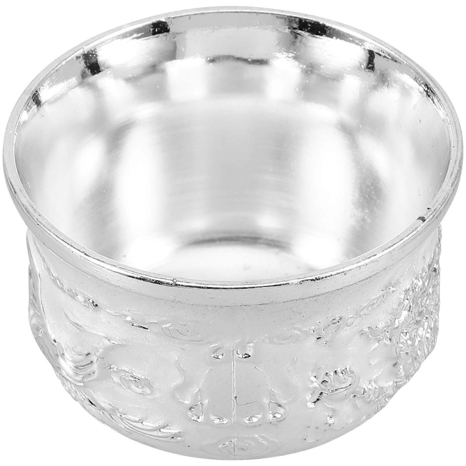 Retro Tea Cup Chinese Style Cup Coffee Storage Stable Structure Silver 5 00X5 00X3 50CM 1Pack
