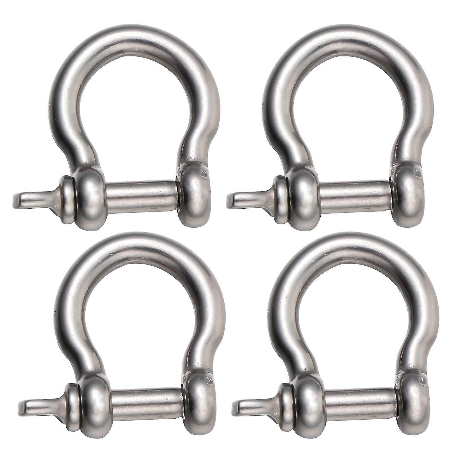 4pcs Sturdy Stainless Steel D Shaped Shackles – Durable Horseshoe Design for Heavy Duty Lifting, Towing and Boat Vehicle Hauling