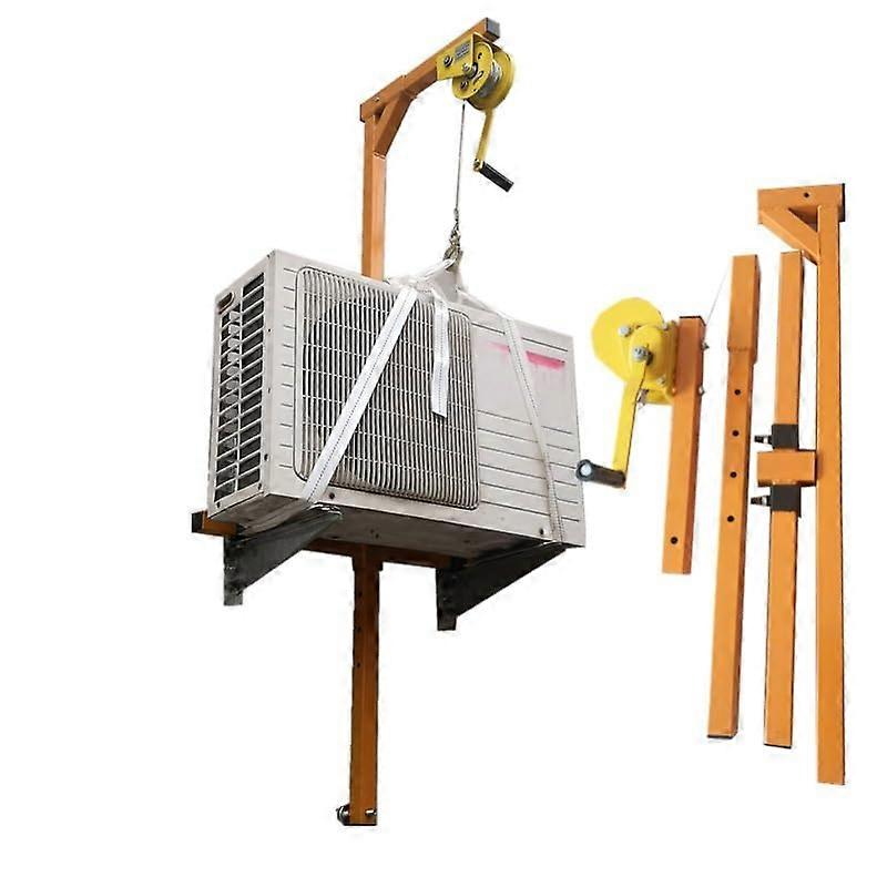 Hoist Crane Tool For Outdoor AC Installation - Manual Winch Hoist, Foldable Mount, 10 m Winch, Folding Side, Model 1