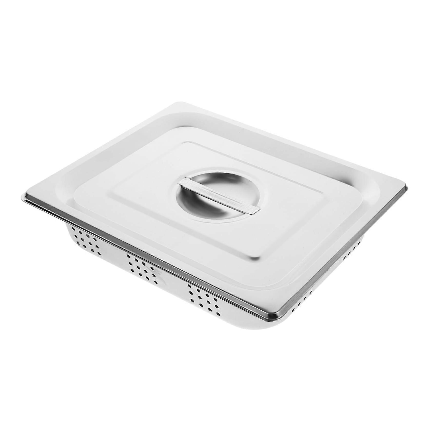 Buffet Stainless Steel Pan Rectangular Serving Bowl Plates Tray Storage