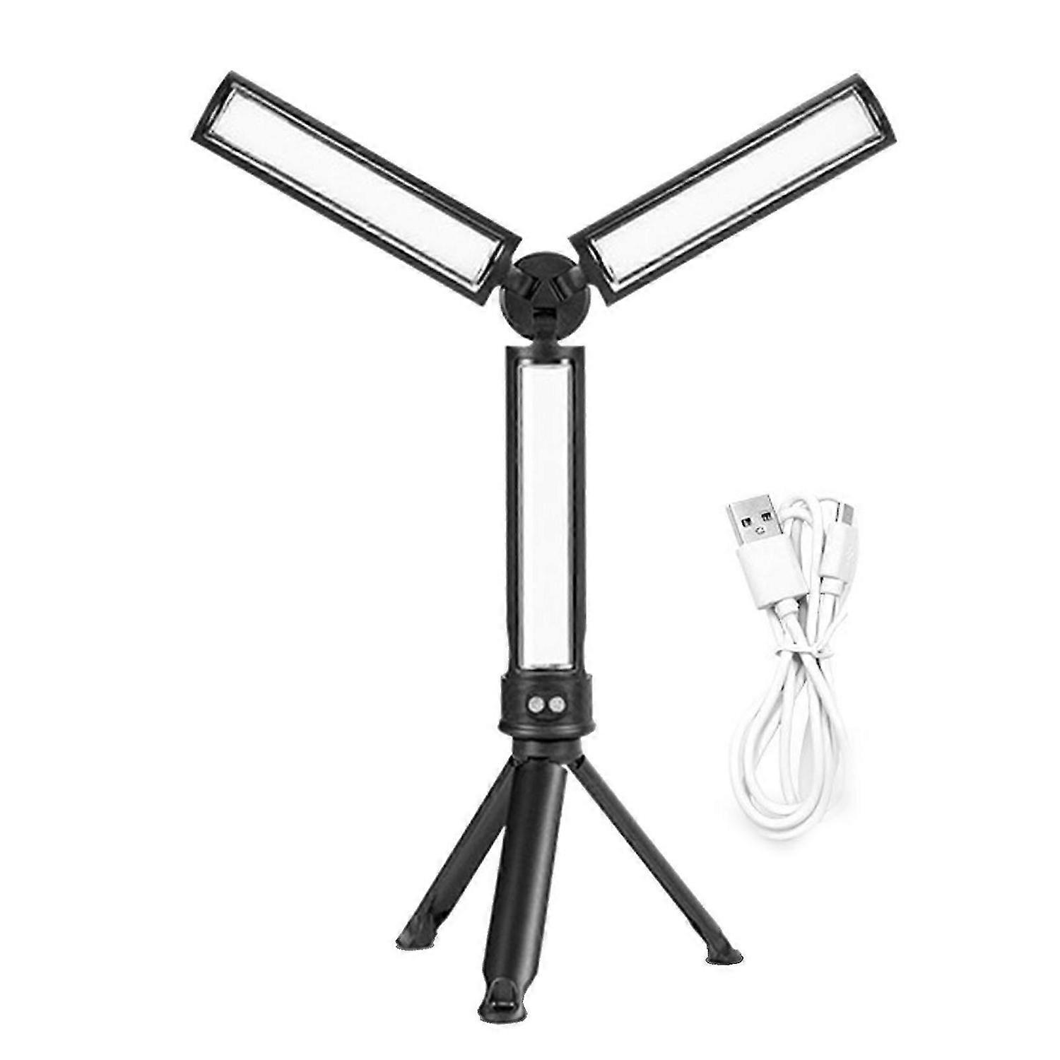 LED Foldable Rechargeable Work Light Multifunctional Portable Work Light with Stand USB Cable for Repairing