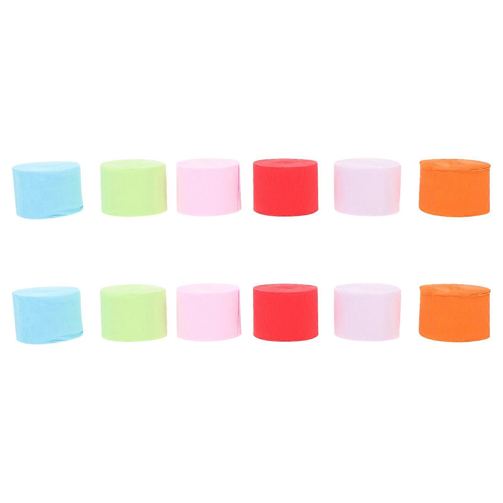 Colored Paper Streamers Non-Damaging Furniture Special Occasions 2500X4.5CM 12 Rolls