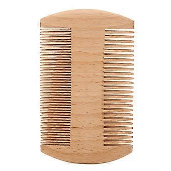 Wooden Beard Comb Professional Portable Double Sided Fine Teeth Lice Comb Grooming Styling ToolYMMR)