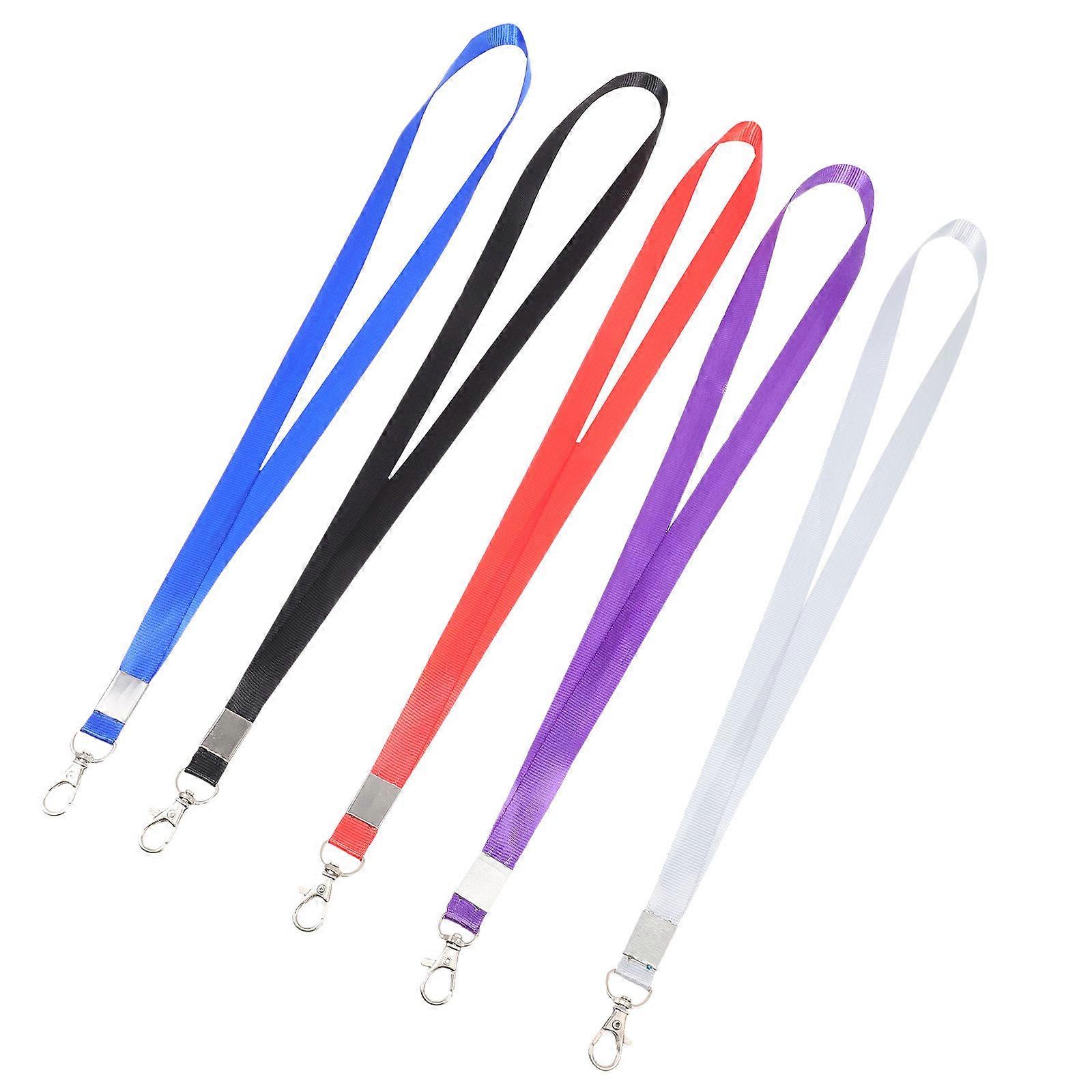 Bulk Card Holders With Lanyard School Use Students Gray Polyester Holding Badge Holders 45.5X1.7X0.5CM 5Pack