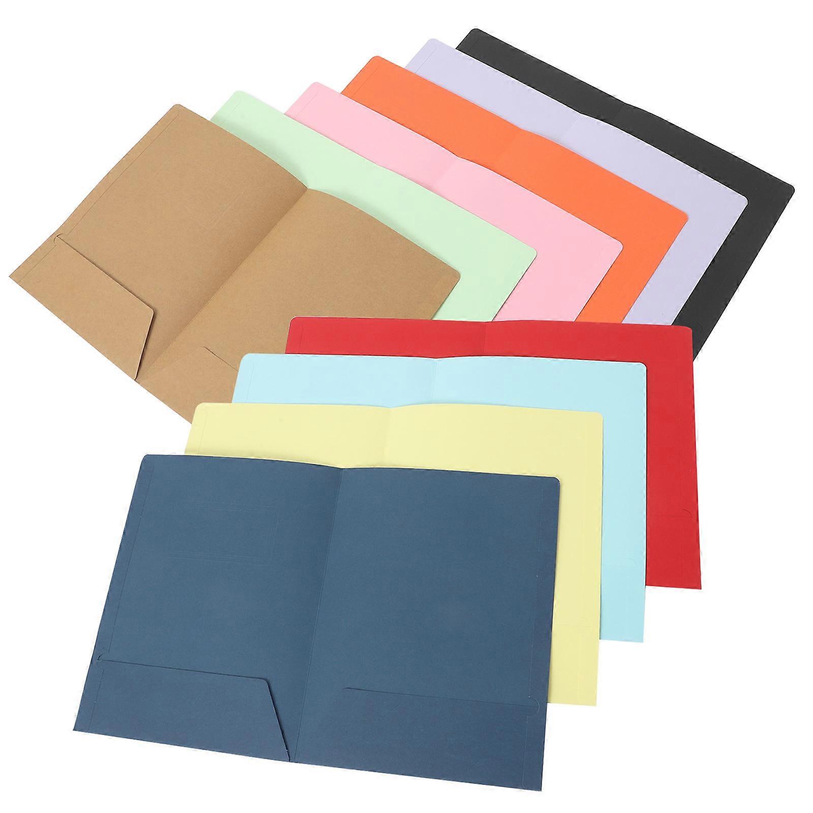 10 Pack Pocket Folders with Card Slot – Versatile Document Organizers for School, Office & Home Filing Needs
