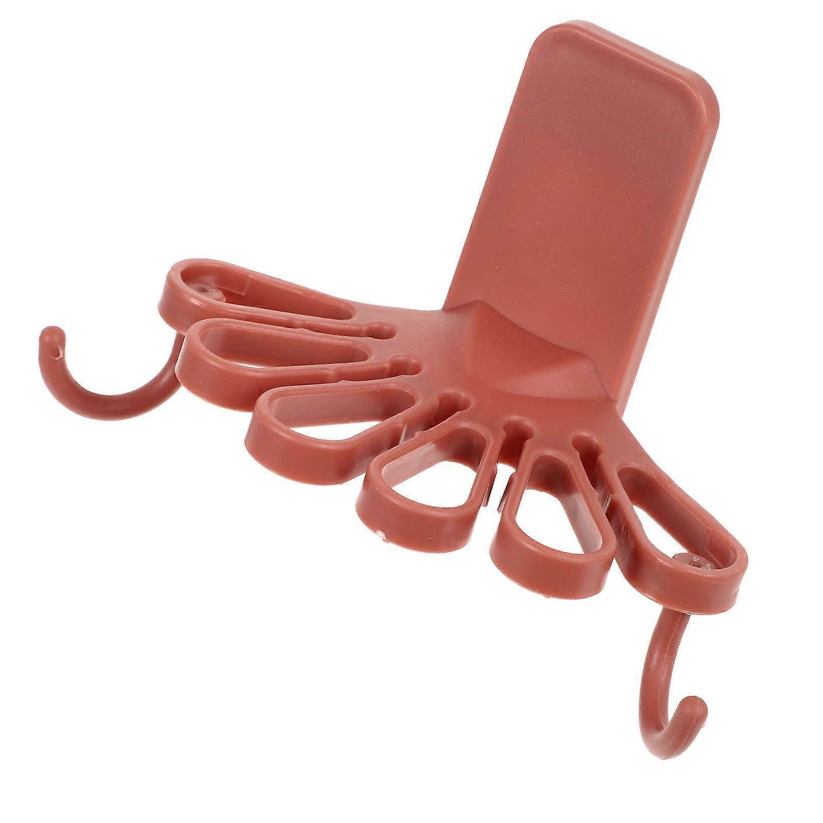 حامل منشفة موفر للمساحة قطب رف تخزين شكل زهرة وردي 12X9 سم تثقيب مثبت على الحائط 1 قطعة