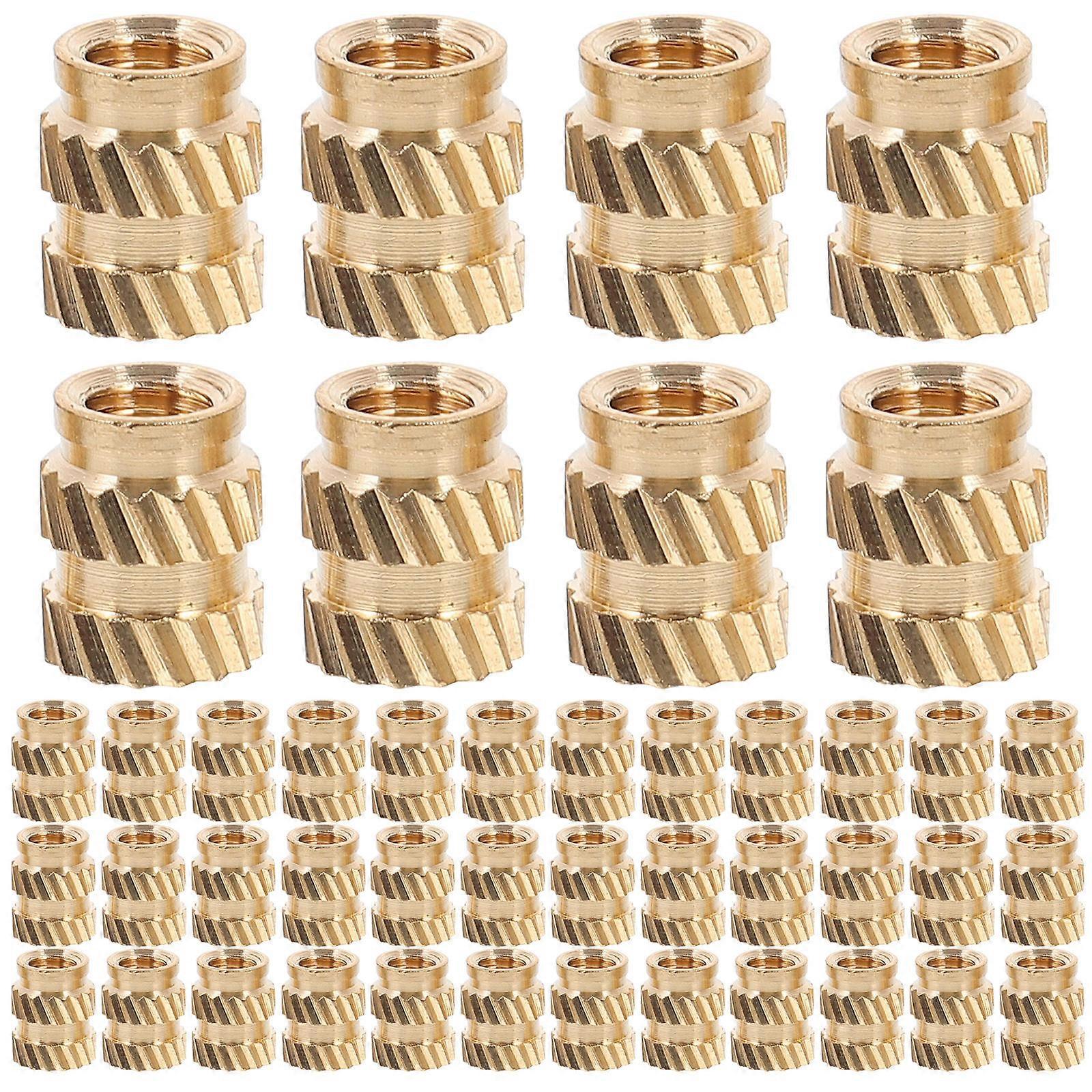 Knurled Nut Female Thread Heat Set Insert For DIY Projects Golden 100Pcs