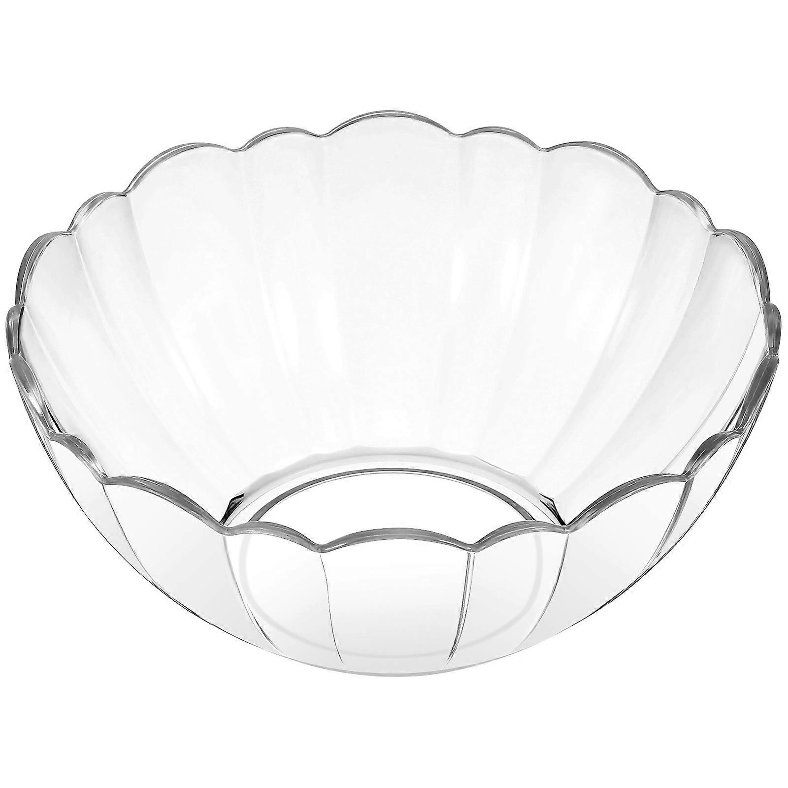 キッチン用の透明なアクリルサラダボウルは、デザート、果物、野菜、スナック17cmの提供に最適です