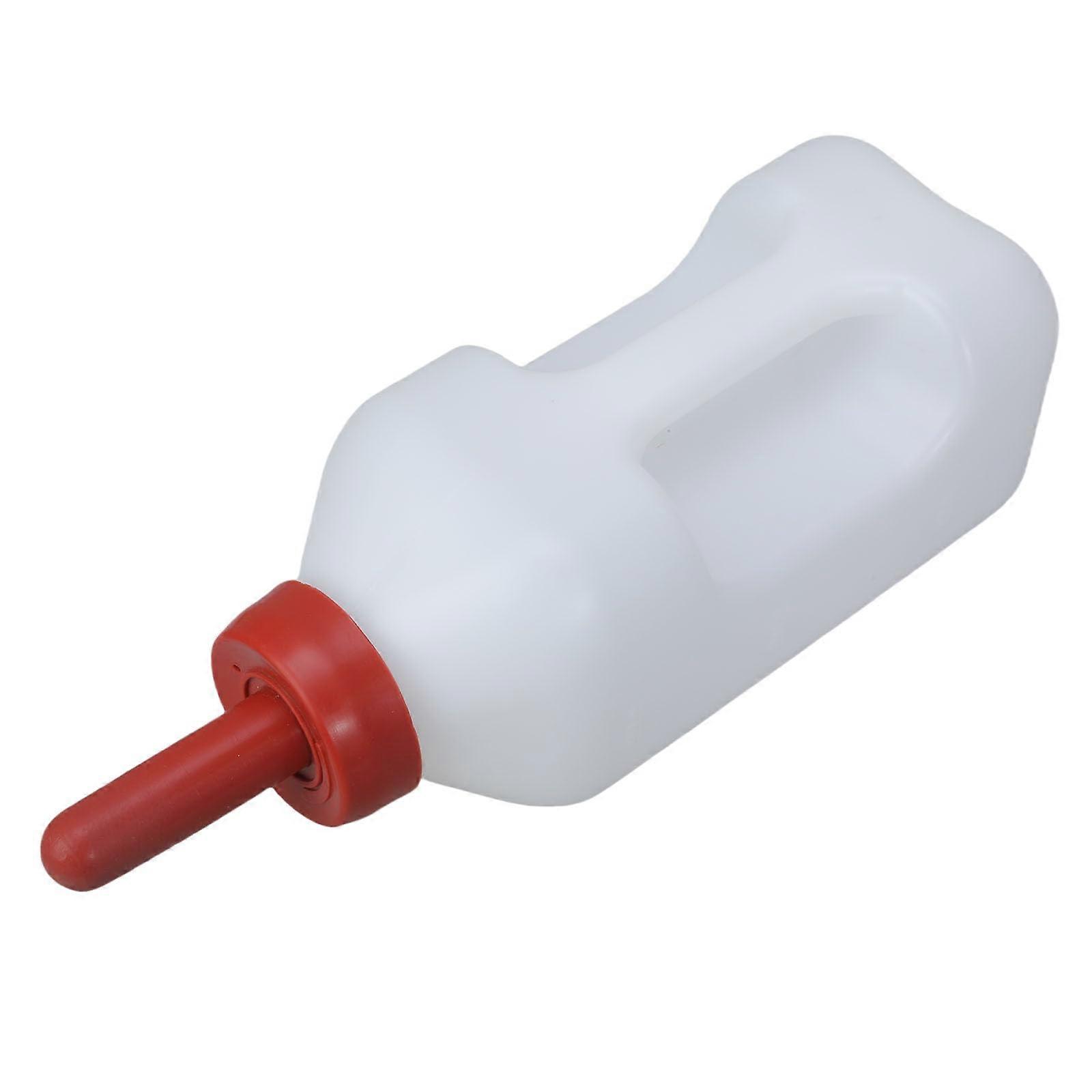 Reinforced calf feeder bottle, ergonomic handle, chewresistant nipple, livestock feeding equipment