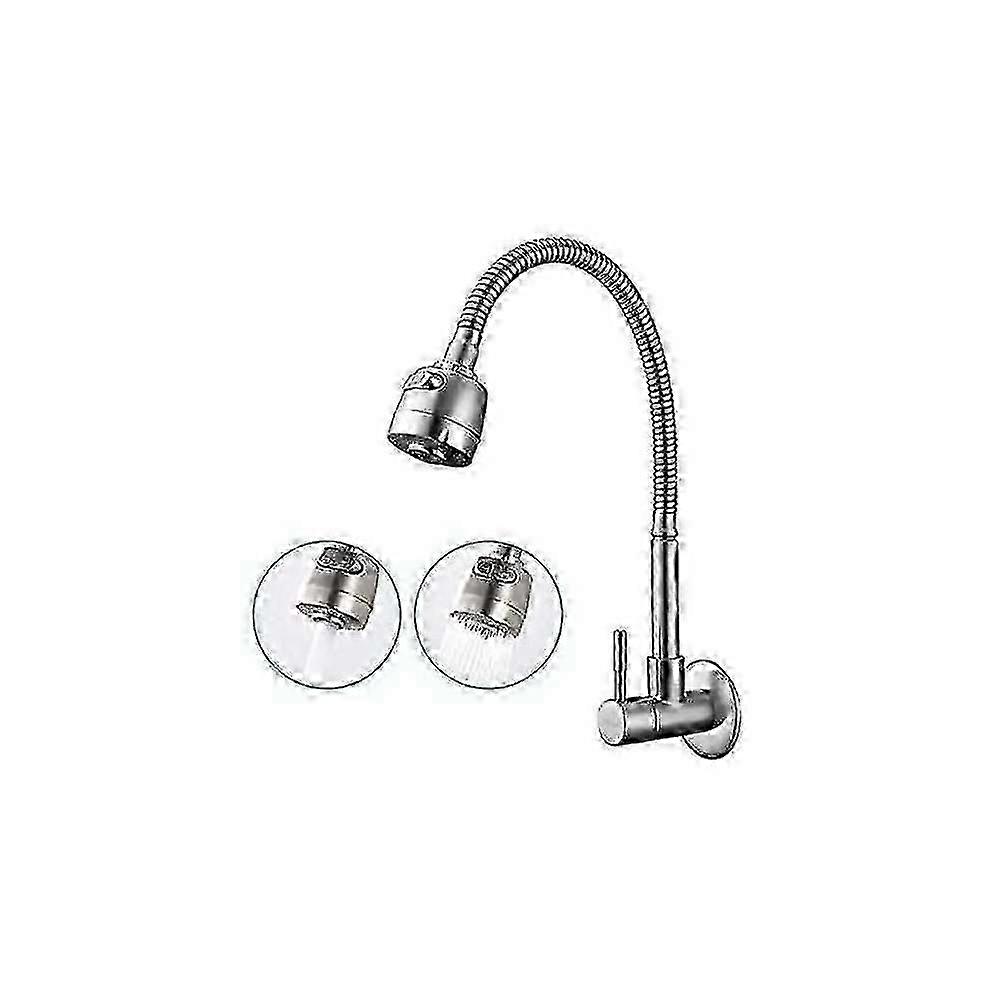 Kitchen sink mixer tap with cold water for compact spaces