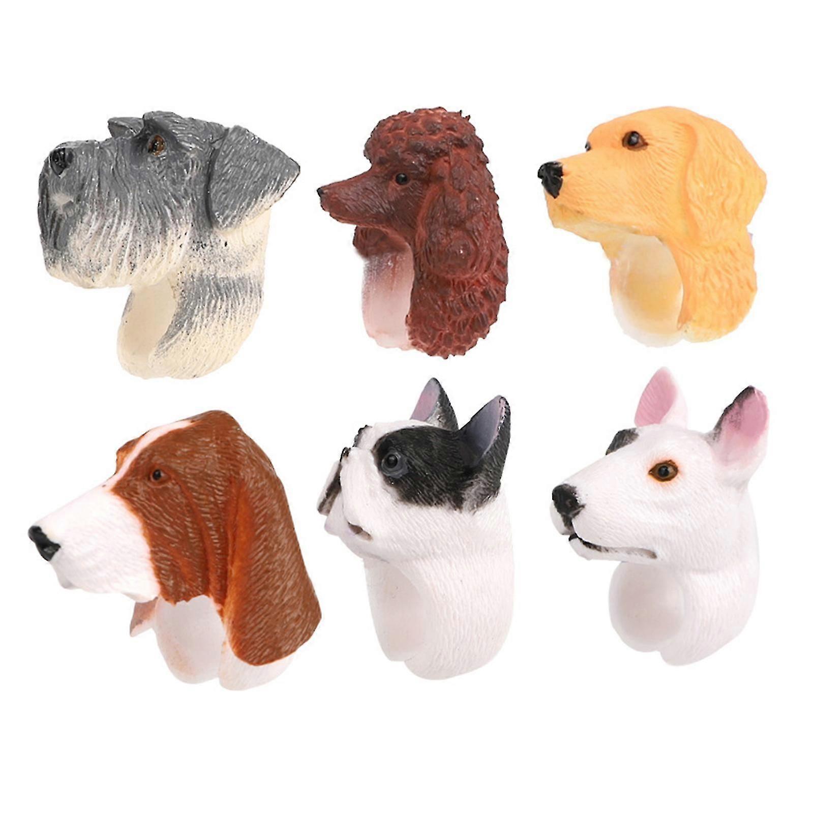 6Pcs Dinosaur Ring Fine Texture Early Learning Animal Cognitions Realistic Model Toy