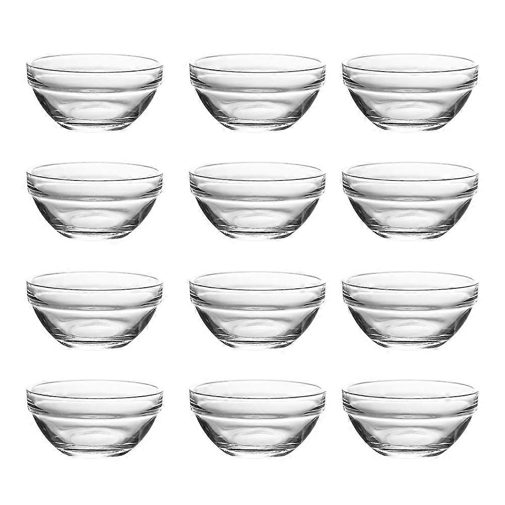 12Pcs Transparent Glass Food Container Set for Storage Smooth Design