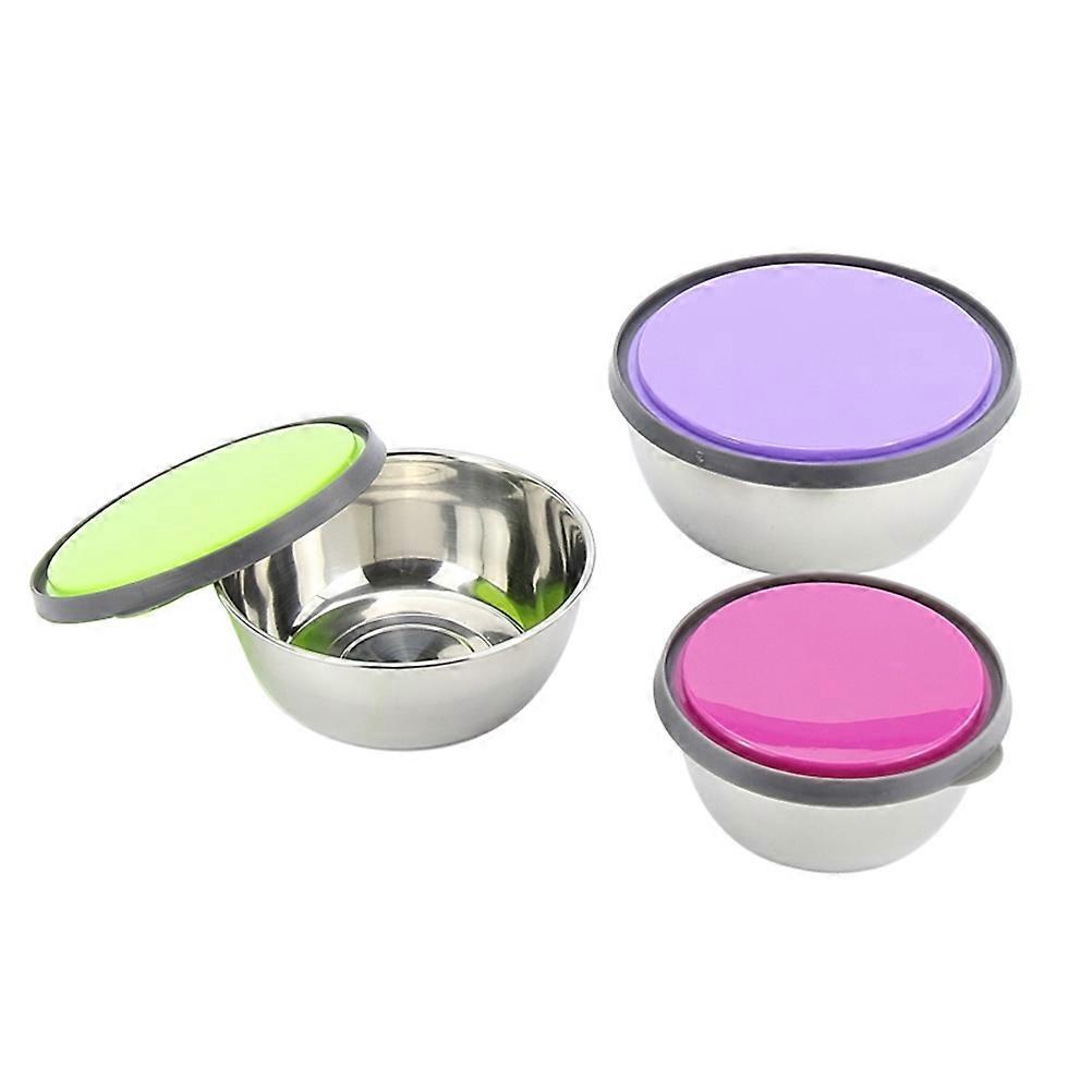 3 Piece Set of Stackable Stainless Steel Food Containers with Leak proof Lids for Camping Lunch Picnics and Travel