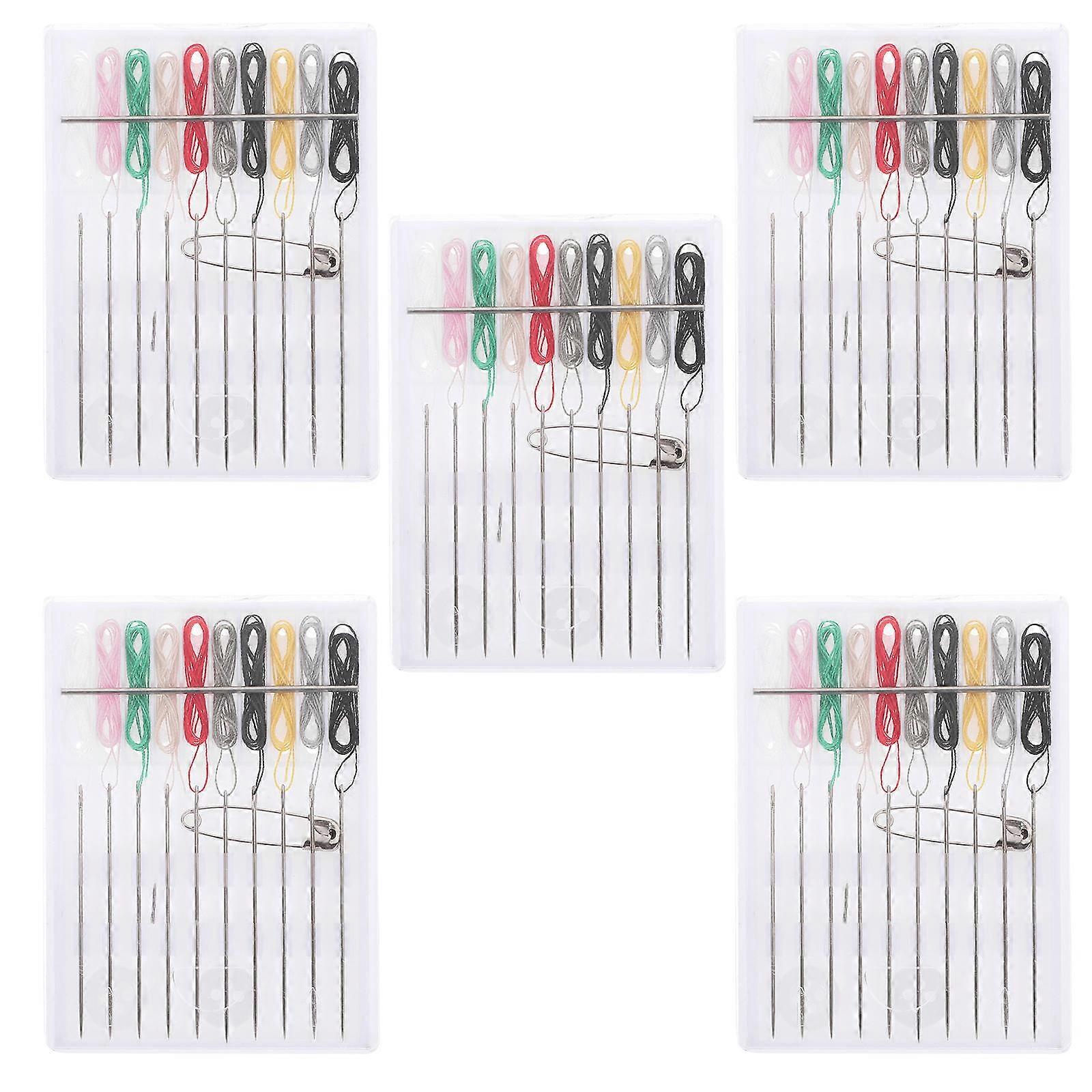 5 Packs Sewing Kit with Needle and Thread for Sewing Work Portable Storage Case Multi Color