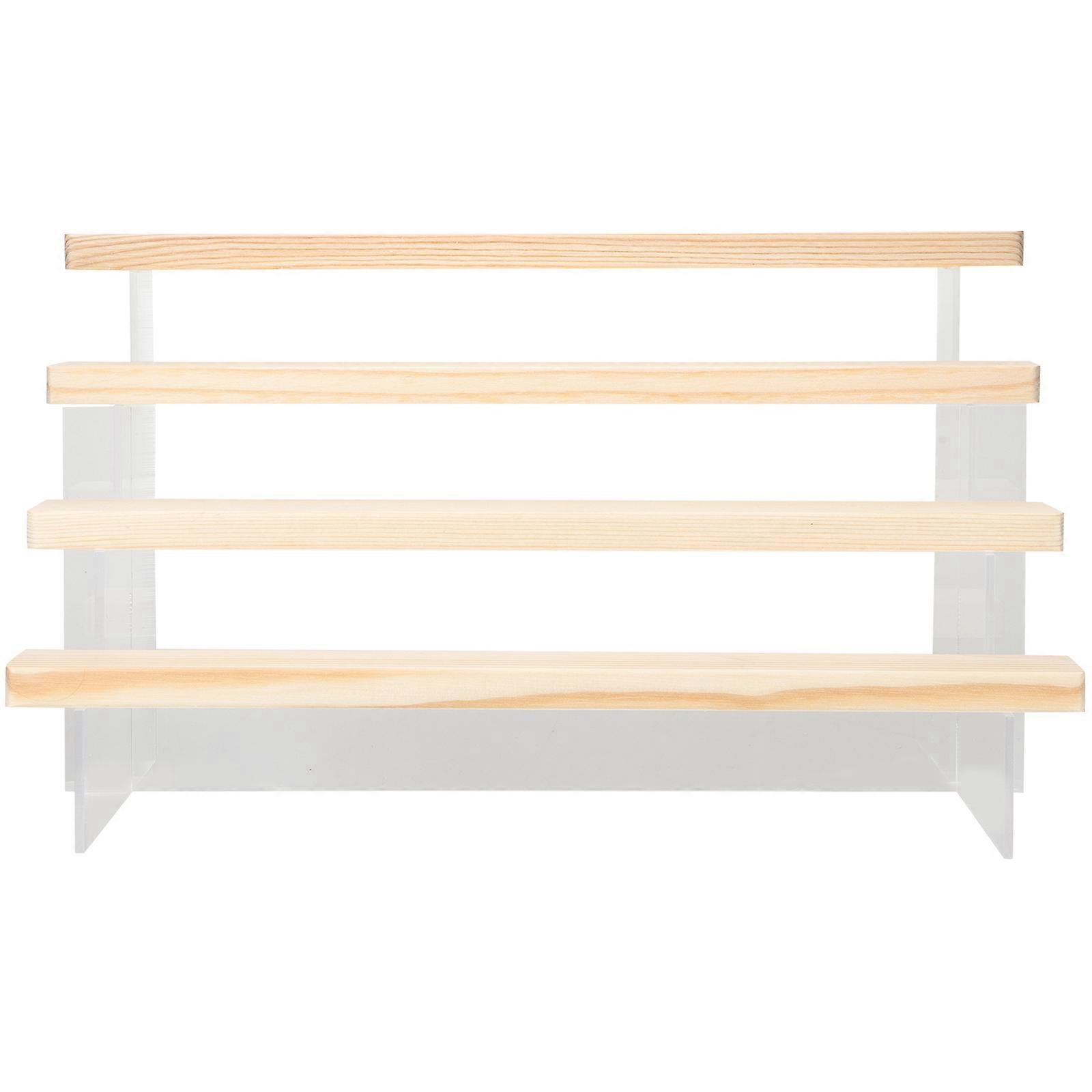 Acrylic Wood Display Stand for Home Multi Tier Storage Holder
