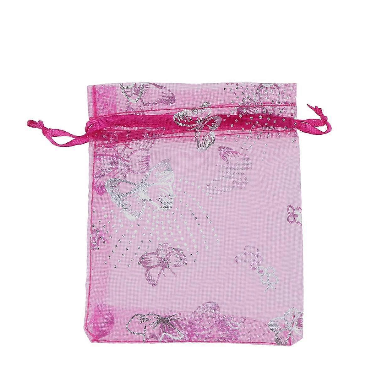 Jewelry Pouches Butterfly Shape Rose Red 9x12cm Present Wrapping 50Pcs